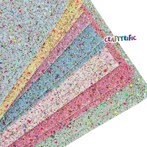 Premium Chunky Glitter Fabric, Glitter Canvas Sheets, Glitter Faux Leather, Glitter Fabric for Hair Bows