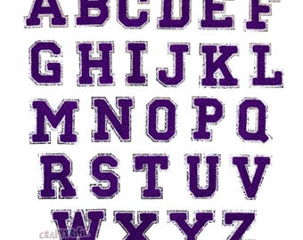 Écusson à lettres chenille mauve et argenté pailleté