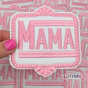 Pink Mama Large Patch, Snarky and Sassy Patch, Funny Patch, Trucker Hat Patch, DIY Patch, Girly Patch, Iron On Patch