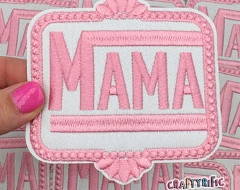 Pink Mama Large Patch, Snarky and Sassy Patch, Funny Patch, Trucker Hat Patch, DIY Patch, Girly Patch, Iron On Patch