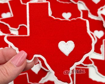 Red Texas Patch,  Texas Patch,  Rodeo Patch, Cowgirl Patch, Western Patch, Trucker Hat Patches, Embroidery Patch, Iron on Patch