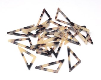 4 pcs Tortoise Shell Acetate Pendant Charm, Resin Pendant, 39x17mm, 4 Pieces per Order