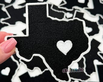 Black Texas Patch,  Texas Patch,  Rodeo Patch, Cowgirl Patch, Western Patch, Trucker Hat Patches, Embroidery Patch, Iron on Patch