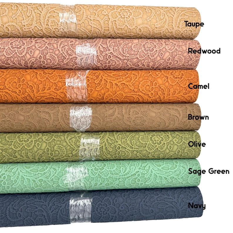 Floral Lace Embossed Faux Leather Rolls image 2