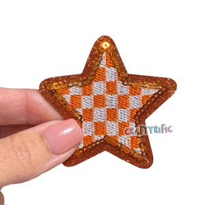 Orange Checkered Star Patch