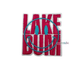 Lake Bum Patch, Trucker Hat Patches, Summer Patch, Lake Patch, Girly Patch, Embroidery Patch, Iron on Patch
