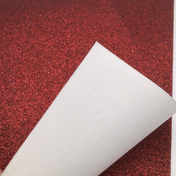 DARK RED Fine Glitter Canvas Sheet, Glitter Sheets, Faux Leather Sheets,  Glitter for Earrings, Hair Bow Material