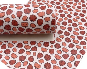 Orange Pumpkins Faux Leather Sheet