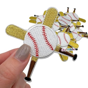 Baseball Patch, Baseball Bat Patch, Embroidered Patch, Hat Patch, Trucker Hat Patch, Iron On Patch