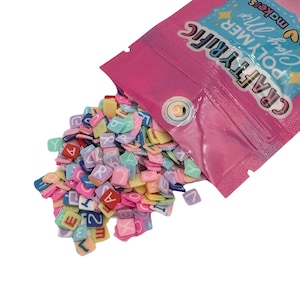 Letters Polymer Clay Sprinkles, Fake Sprinkles, Slime Polymer Clay Slice for Snowglobe Tumblers Hair Gel and Nail Art