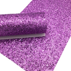 Lavender Purple Chunky Glitter Canvas Sheets, Glitter Faux Leather, Vinyl Fabric Sheet, 7x13 Faux Leather