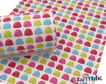 Christmas Gumdrops Sparkle Suede Fabric Sheets, Candy Cane Lane Collection, Fabric Sheets for Bows, Material for Hair Bows