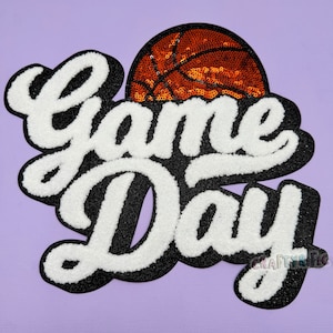 Basketball Game Day Sequin Patch, Game Day Large Patches, Sequin Iron On Patch, T-Shirt patch, Heat Transfer Patch