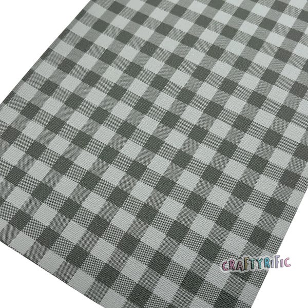 Gray Buffalo Plaid Faux Leather Sheet
