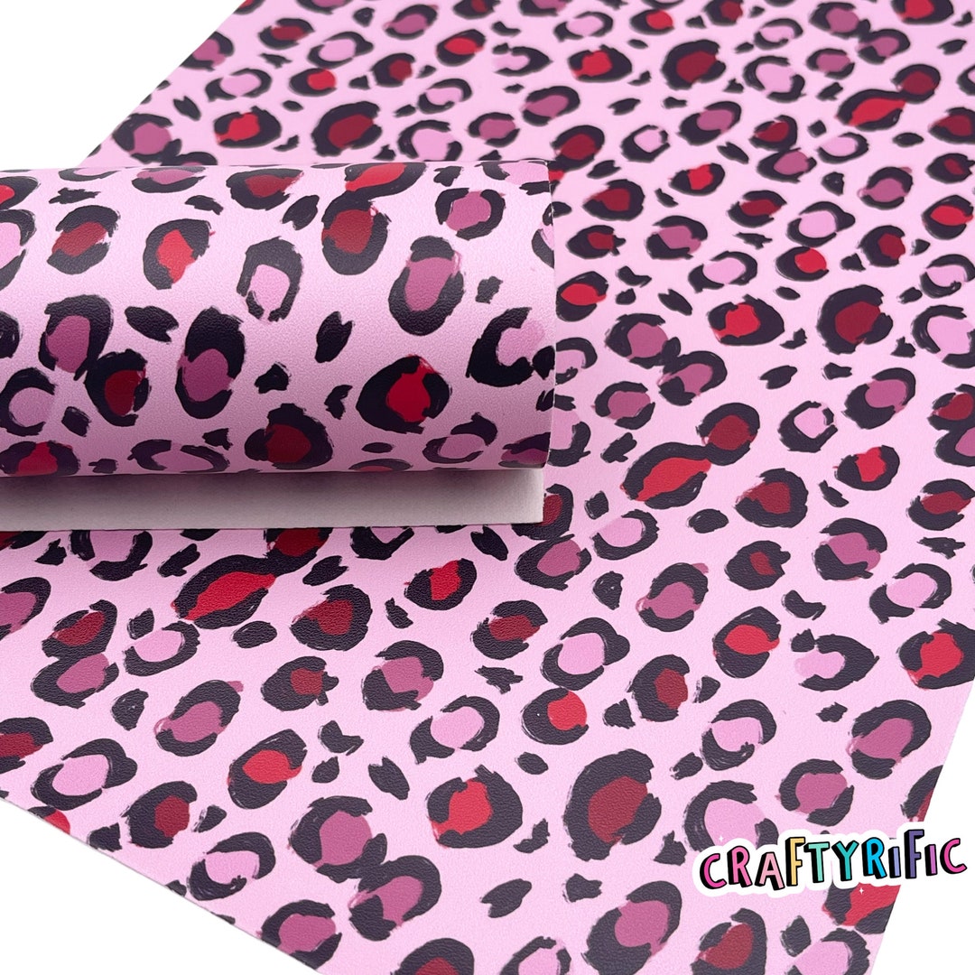 Valentine Leopard Smooth Faux Leather Sheets, 8x11 Size, Custom Leather ...