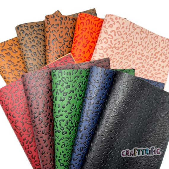 Leopard Faux Leather Sheet, Embossed Faux Leather, Leather Crafts
