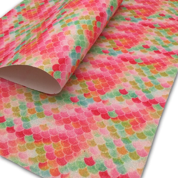 PINK MERMAID FINE Glitter Canvas Sheets, Glitter Sheets for Hair Bows