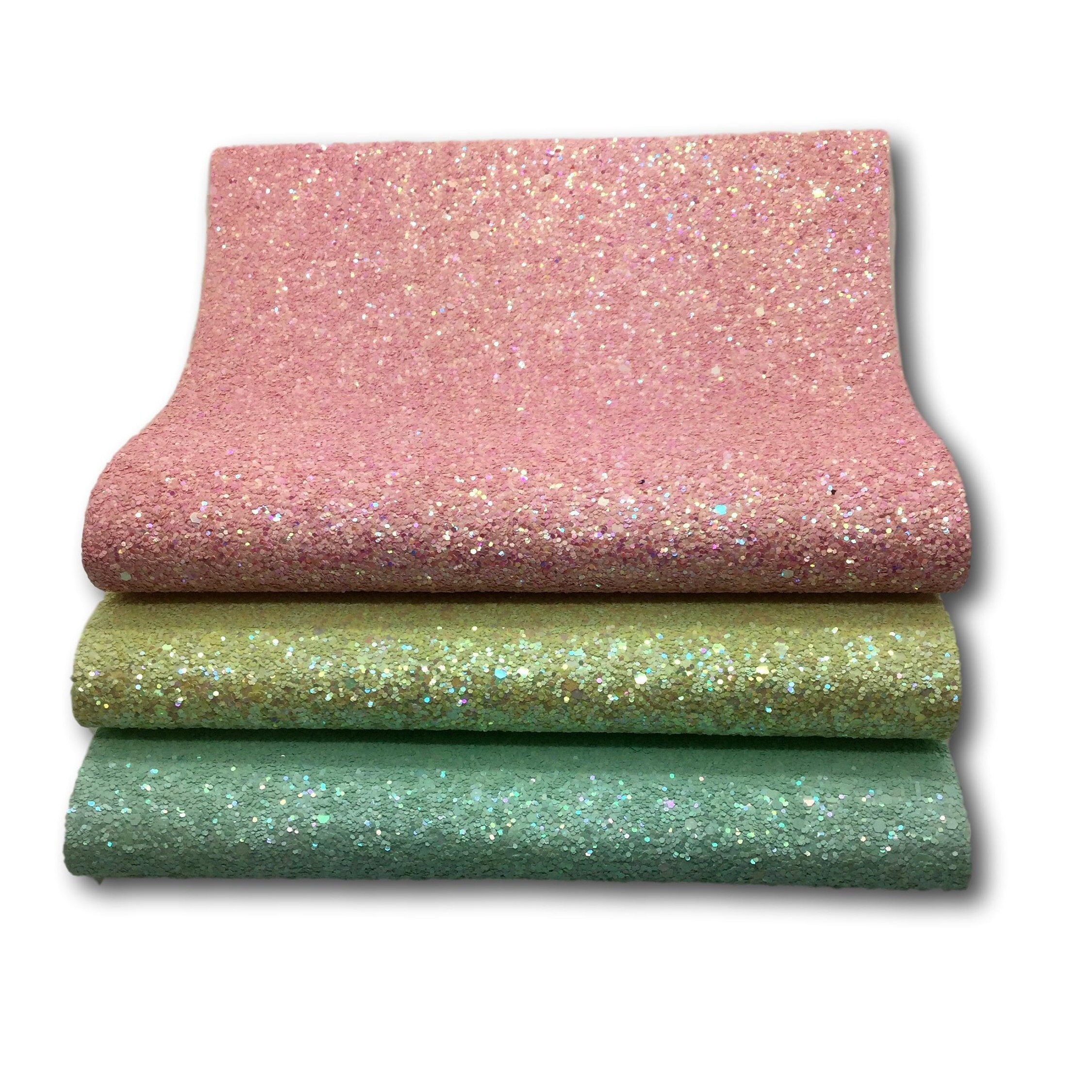 PASTEL COLORS GLITTER Canvas Fabric Sheets Chunky Glitter Etsy