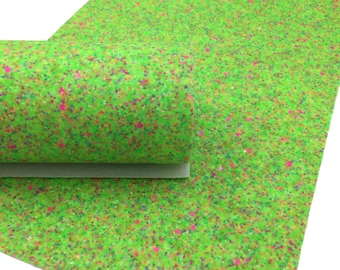 GREEN APPLE Chunky Glitter Canvas Sheets, Chunky Glitter Fabric Sheet, Canvas Fabric for Bows