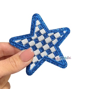 Royal Blue Checkered Star Patch