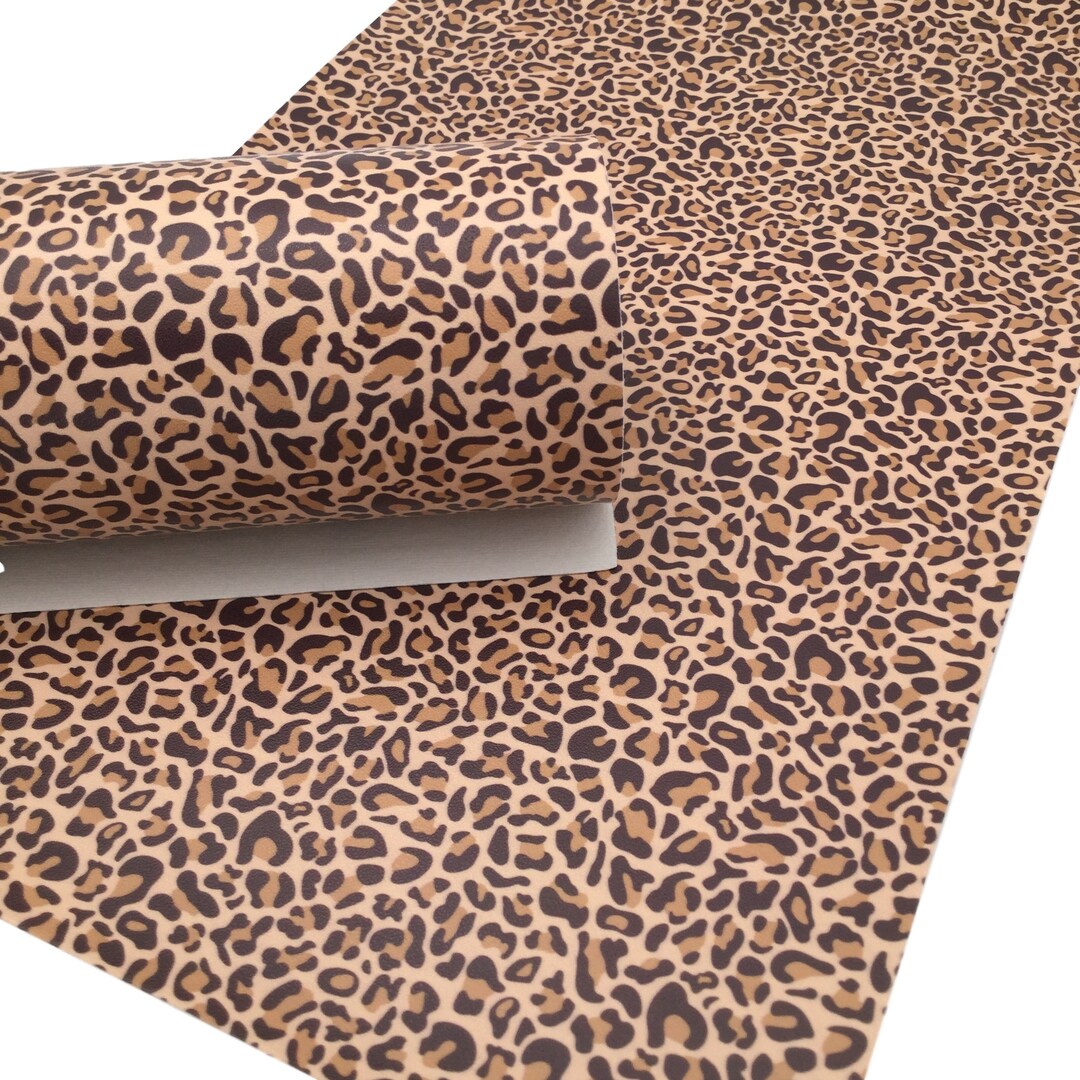 LEOPARD PRINT SMOOTH Faux Leather Sheet, Faux Leather, Leather for ...