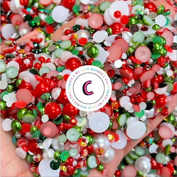 All Things Christmas Flatback Pearls and Rhinestone Mix