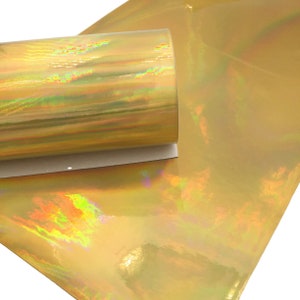 GOLD MIRROR Fabric Sheets, Faux Leather Material, Iridescent Leatherette, Fabric Sheet for Hair Bows and Earrings - 0968