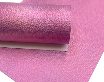Pink Holo Pebbled Faux Leather Sheet