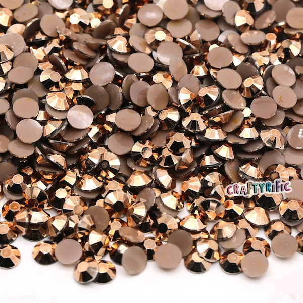 Copper Jelly Rhinestones Pack of 1000, Non Hot fix Resin Rhinestones, Choose Size 4mm or 5mm