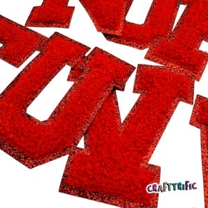 Red Varsity Letter Patch, 3" Inch Letter Patch, Chenille Letter Patch ...