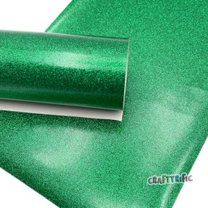 Green Glitter Vinyl With Canvas Back For Embroidery, Glitter Sheets, Embroidery Glitter, Hair Bow Material