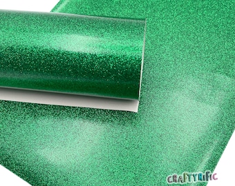 Green Glitter Vinyl With Canvas Back For Embroidery, Glitter Sheets, Embroidery Glitter, Hair Bow Material