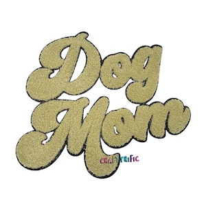 Beige Dog Mom Chenille Patch, Large Patches, Iron On Patch, T-Shirt patch, Heat Transfer Patch