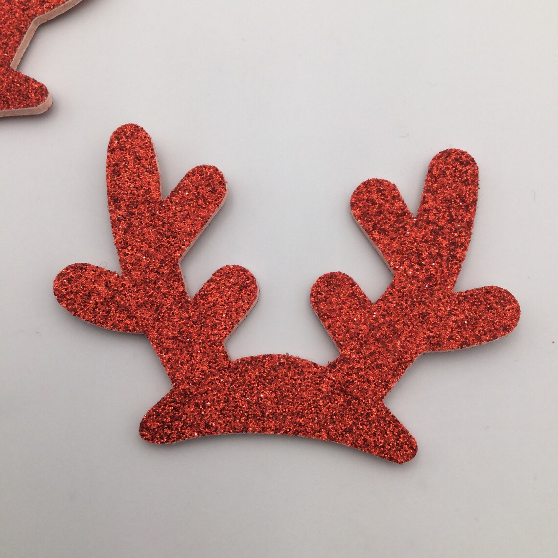 3 RED Large Felt Glitter Deer Antlers Set of 2 Double Etsy