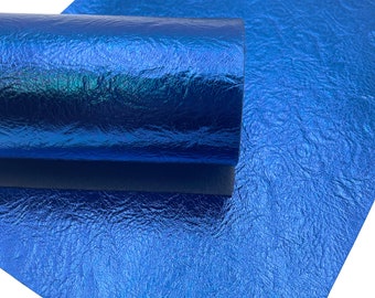 Royal Blue Metallic Textured Faux Leather Sheet