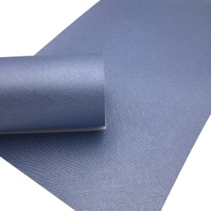 FADED DENIM SAFFIANO Faux Leather Sheets, Saffiano Texture, Blue Leather for Earrings, Fabric Sheet, Textured Leather