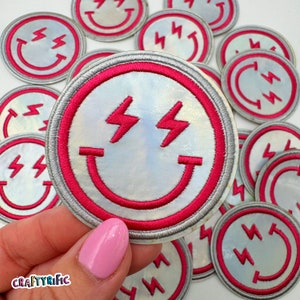 Bolt Face Patch, Trucker Hat Patches, Cute Patch, Trendy Patch, Girly Patch, Embroidery Patch, Iron on Patch