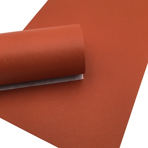 BURNT ORANGE SAFFIANO Faux Leather Sheets, Saffiano Texture, Leather for Earrings, Fabric Sheet, Textured Leather - 0258