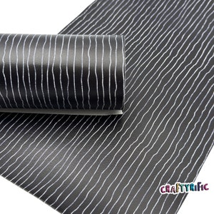 Halloween Stripe Faux Leather Sheet, Halloween Faux Leather Sheets, Halloween Themed Leatherette for Crafts