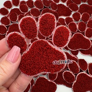 Maroon Paw Patch, Chenille Patch, Hat Patch, Football Patch, Game Day Patch, Patch for Hat, Embroidery Iron On Patch