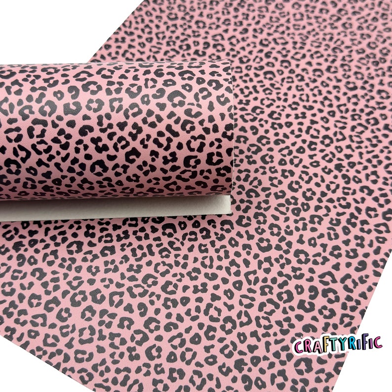 Tan Leopard Faux Leather Sheet, Animal Print Faux Leather Sheets ...