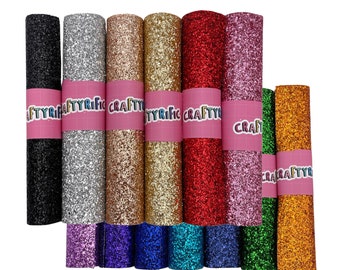 Chunky Glitter Canvas Roll 10x52" Inch, Continuous Large Glitter Fabric Cut