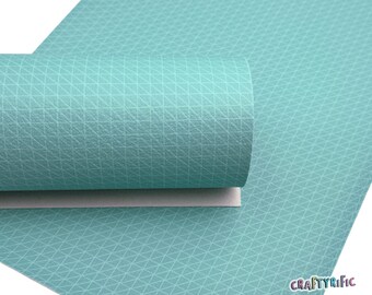 Faux Leather Sheet, Teal Green Faux Leather for Bows and Earrings, Boho Design Leather Sheet for Crafts