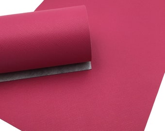 DEEP PINK SAFFIANO Faux Leather Sheets, Saffiano Texture, Leather for Earrings, Fabric Sheet, Textured Leather