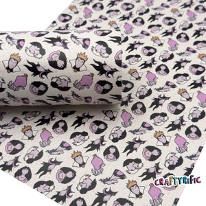 Bad Witches Faux Leather Sheet, Halloween Faux Leather Sheets, Halloween Themed Leatherette for Crafts