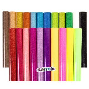 Smooth Glitter Mini Roll 12x26" Inch, Glitter Vinyl With Canvas Back For Embroidery, Glitter Sheets, Embroidery Glitter