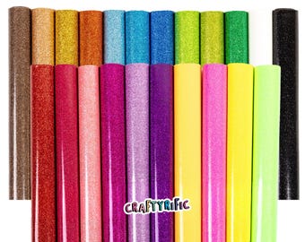 Smooth Glitter Mini Roll 12x26" Inch, Glitter Vinyl With Canvas Back For Embroidery, Glitter Sheets, Embroidery Glitter