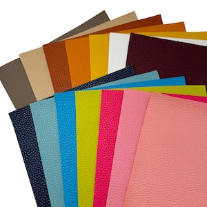 Solid Color Faux Leather Sheet, Textured Fabric (7.5"x13")