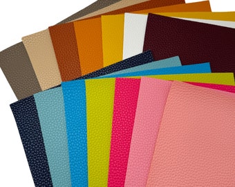 Solid Color Faux Leather Sheet, Textured Fabric (7.5"x13")