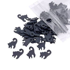 Large Black Cat Polymer Clay Slices, Halloween Polymer Clay Slices, Fake Sprinkles, Jimmies, Clay Slices for Nails, Resin Crafts and Slime